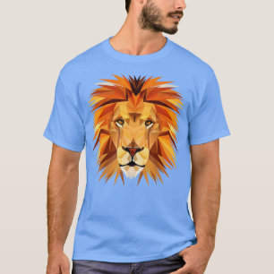 Polygonal Lion Zoo African Animal Face Wildlife Li T-Shirt
