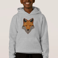 Polygonal Orange Fox Head Animal Design