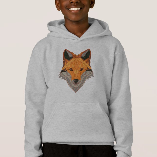Polygonal Orange Fox Head Animal Design (Front)
