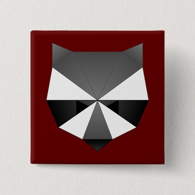 Polygonal Racoon 15 Cm Square Badge (Front)