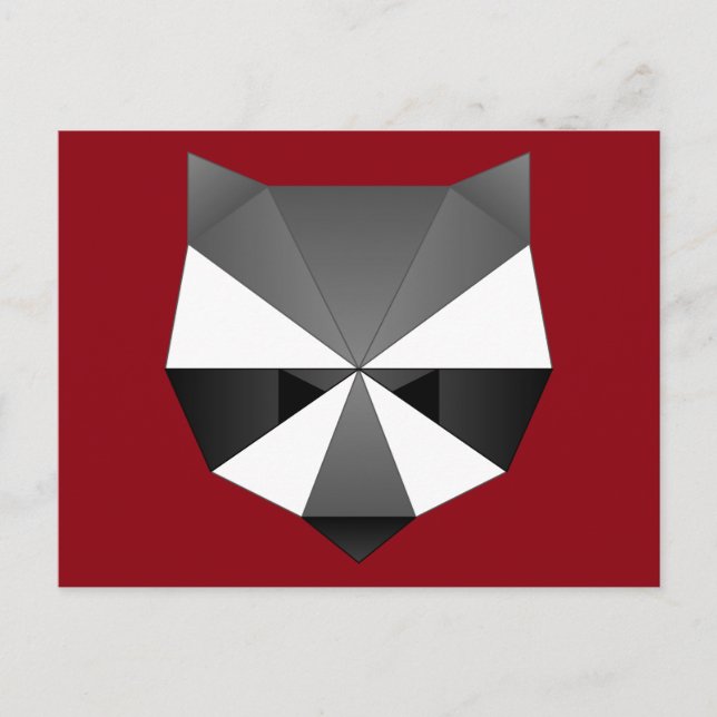 Polygonal Racoon Postcard (Front)