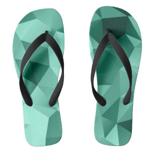 Polygonal triangles geometrical print flip flops