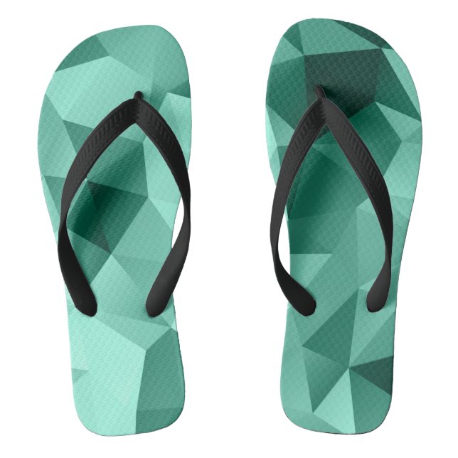 Polygonal triangles geometrical print flip flops (Footbed)