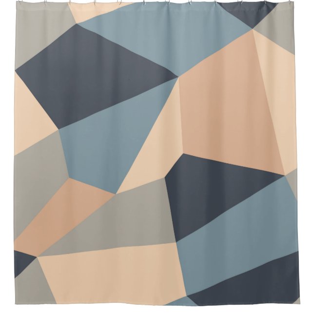 Polygonal variegated seamless pattern. multi-color shower curtain (Front)