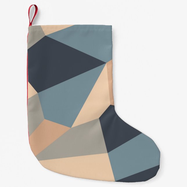 Polygonal variegated seamless pattern. multi-color small christmas stocking (Front)