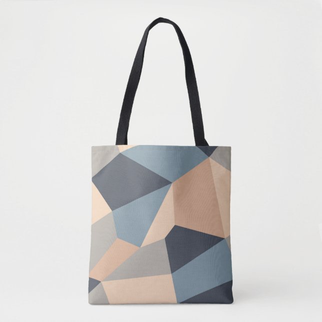 Polygonal variegated seamless pattern. multi-color tote bag (Front)