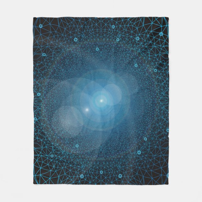 Polygons artificial intelligence fleece blanket (Front)