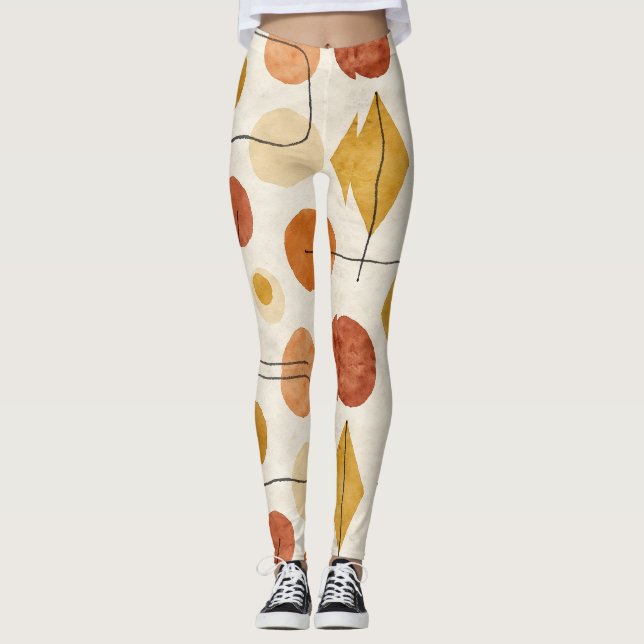 Polygons Lines Circles Seamless Pattern Leggings (Front)