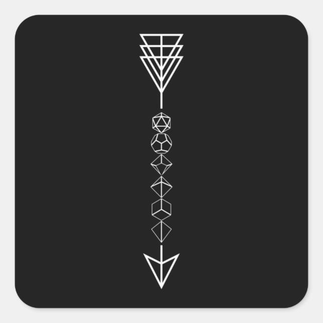 Polyhedral Dice Arrow of Ranger Tabletop RPG Square Sticker (Front)