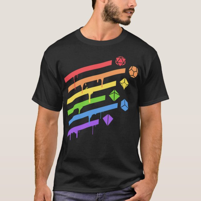 Polyhedral Dice Set Rainbow LGBT Pride -standard-s T-Shirt (Front)