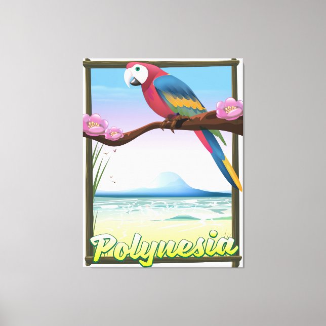 Polynesia Beach travel poster Canvas Print (Front)