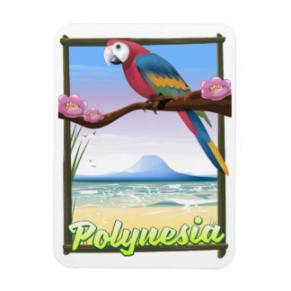 Polynesia Beach travel poster Magnet
