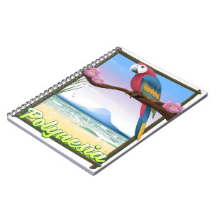 Polynesia Beach travel poster Notebook