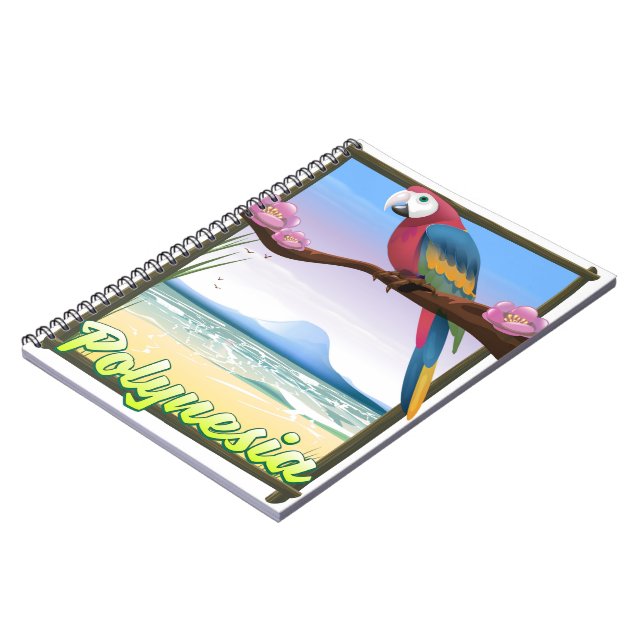 Polynesia Beach travel poster Notebook (Left Side)