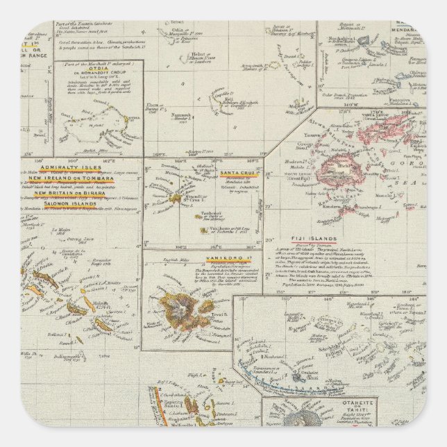 Polynesia, Islands of the Pacific Square Sticker (Front)