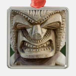 Polynesia, Kingdom of Tonga. Close-up of tiki Metal Tree Decoration