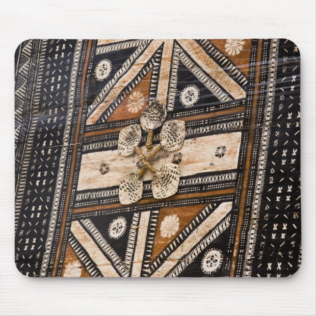 Polynesia, Kingdom of Tonga. Detail of tapa Mouse Mat (Front)