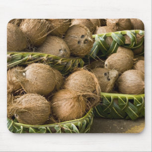Polynesia, Kingdom of Tonga. Display of coconuts Mouse Mat