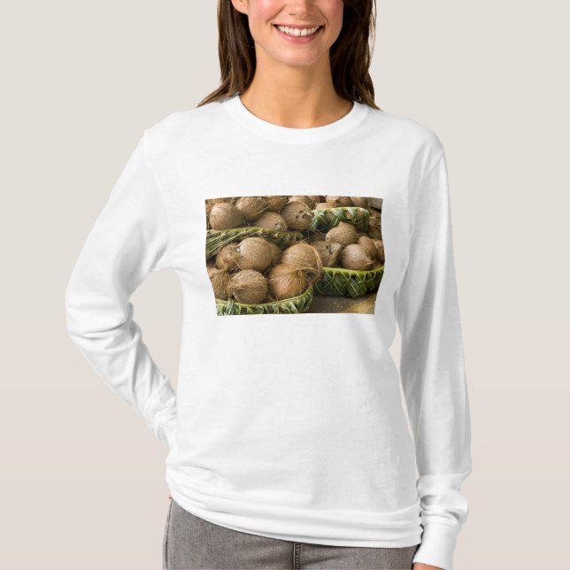 Polynesia, Kingdom of Tonga. Display of coconuts T-Shirt (Front)