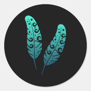 Polynesia Maori Feather Tribal Tattoo New Zealand Classic Round Sticker