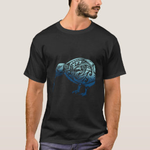 Polynesia Maori Kiwi Bird Ocean Blue New Zealand T-Shirt