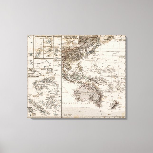 Polynesia Map Canvas Print (Front)