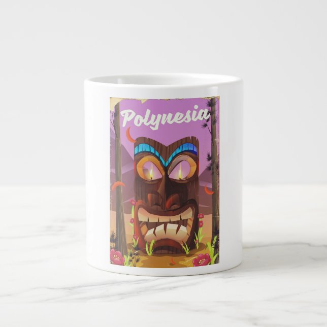 Polynesia Tiki mask Large Coffee Mug (Front)