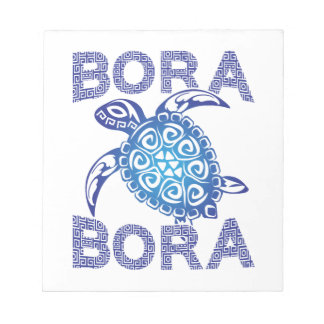 Polynesian Blue Tribal Sea Turtle Bora Bora Notepad