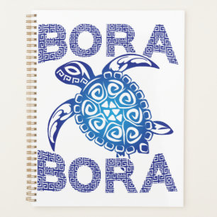 Polynesian Blue Tribal Sea Turtle Bora Bora Planner
