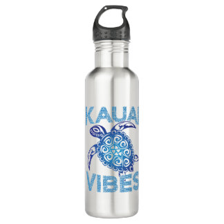 Polynesian Blue Tribal Sea Turtle Kauai Vibes 710 Ml Water Bottle