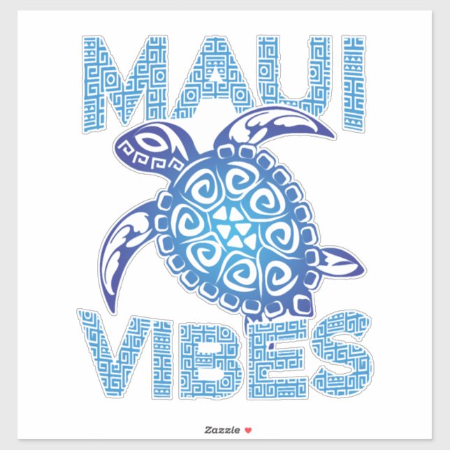 Polynesian Blue Tribal Sea Turtle Maui Vibes (Sheet)