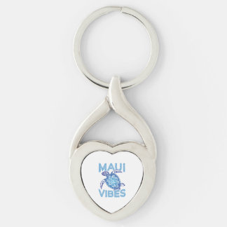 Polynesian Blue Tribal Sea Turtle Maui Vibes Key Ring