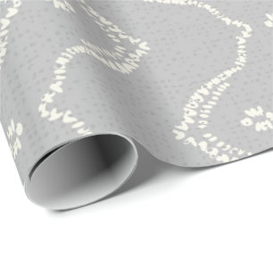 Polynesian bohemian tribal vertical lines in ash g wrapping paper