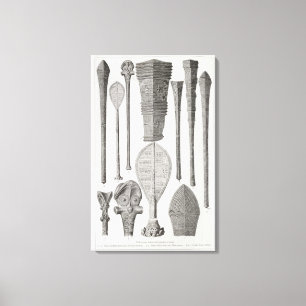 Polynesian clubs and insignia of rank canvas print