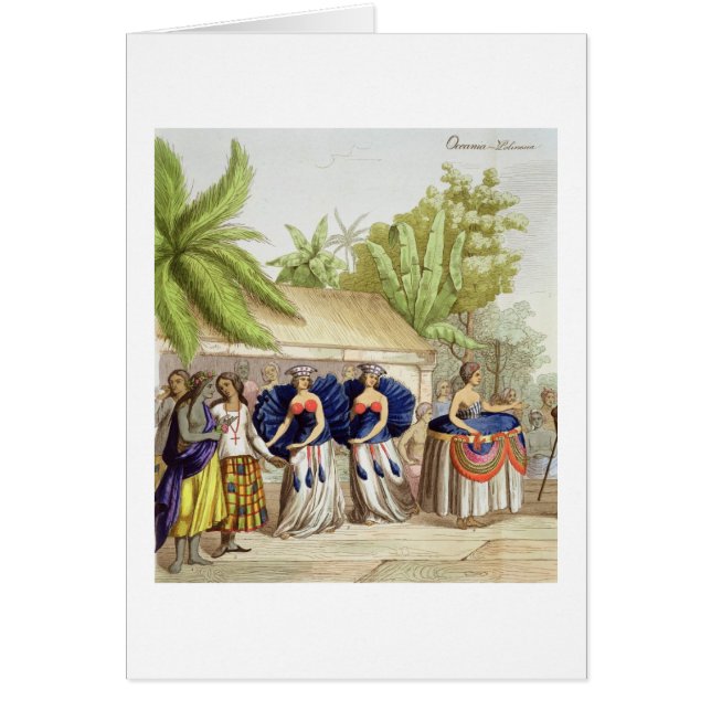 Polynesian Dancing Girls, engraved by A. Bernati ( (Front)