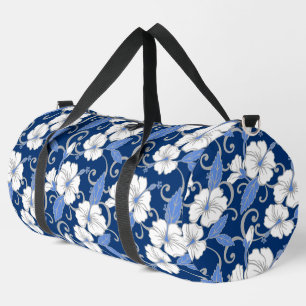 POLYNESIAN DREAM PATTERN IN BLUE DUFFLE BAG