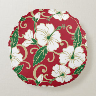 POLYNESIAN DREAM PATTERN IN CHRISTMAS ROUND CUSHION