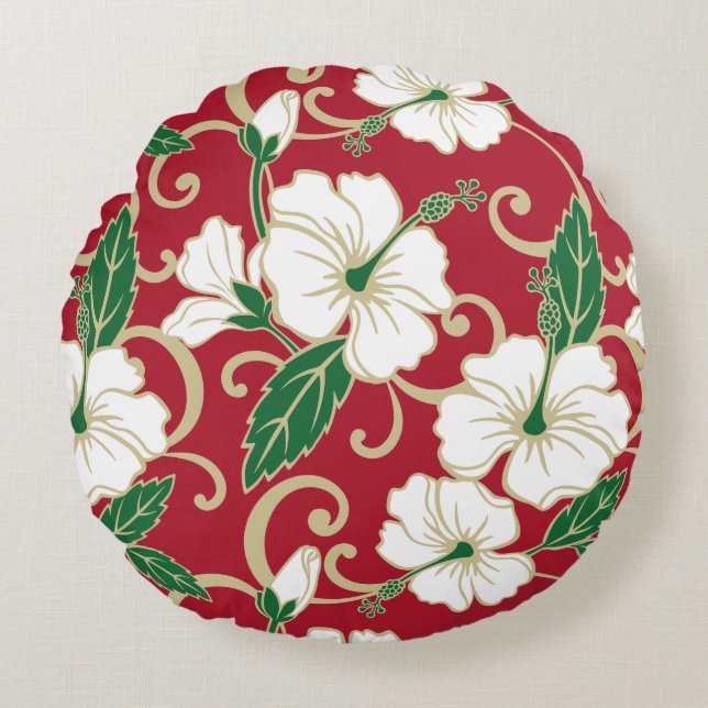 POLYNESIAN DREAM PATTERN IN CHRISTMAS ROUND CUSHION (Front)