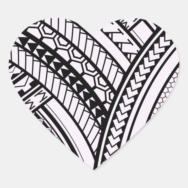 Polynesian Heart Heart Sticker (Front)