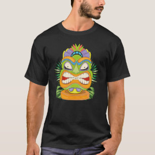 Polynesian Luau Party Tiki Mask Statue Hawaiian Ti T-Shirt
