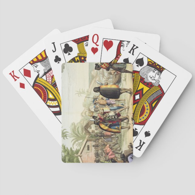 Polynesian Natives Greeting and Rubbing Noses, eng Playing Cards (Back)