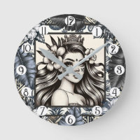 Polynesian Princess Blue Floral Tribal