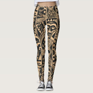 Polynesian tattoo leggings