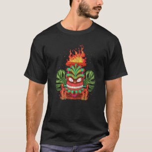Polynesian Tiki Mask Luau Party Totem Statue Hawai T-Shirt