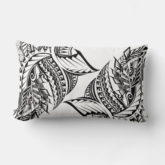 Polynesian Tribal tattoo design cushion (Front)