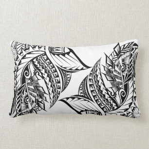 Polynesian Tribal tattoo design cushion