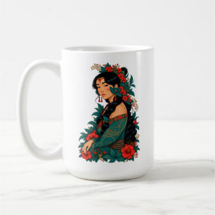 Polynesian Tropical Island Princess Portrait Coffee Mug