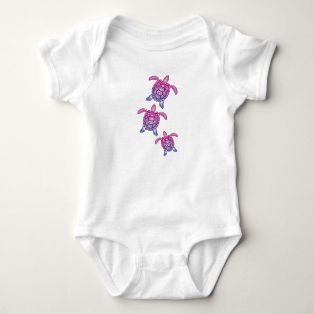 Polynesian Turtle Baby Bodysuit (Front)