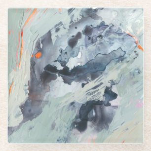 Polyphonic Sea - Blue Glass Coaster