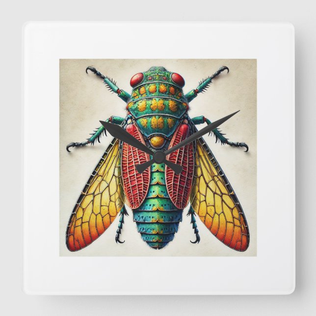 Polyrhaphis Insect Dorsal View 170724IREF229 - Wat Square Wall Clock (Front)